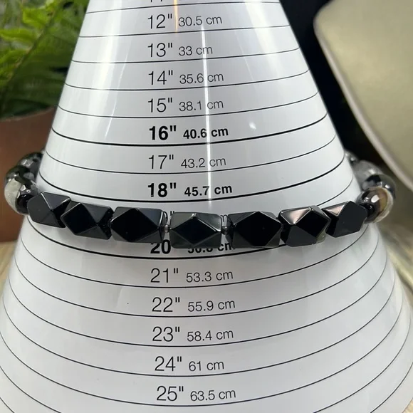 ⭐️Studio Barse brown black agate stone jet black beaded sterling silver necklace - Picture 9 of 10